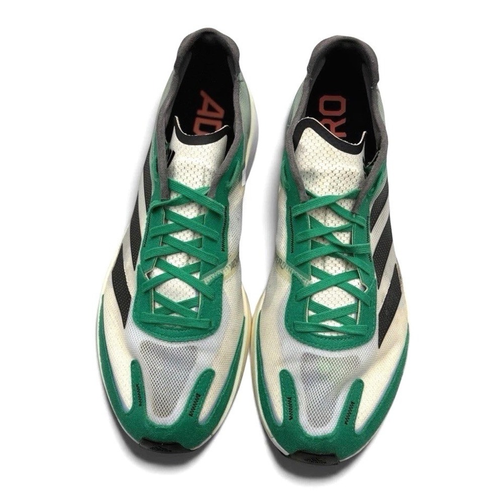 Adidas Adizero Boston 11 Mens Running Shoes Size 12 Green Teal GV9064 Sneaker